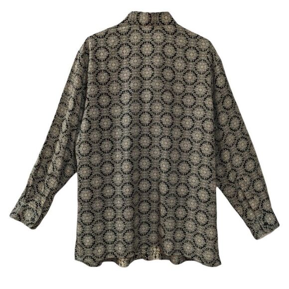 Bagutta Men's Gold & Black Geometric Pattern Button Down Shirt Size XL - Picture 2 of 8
